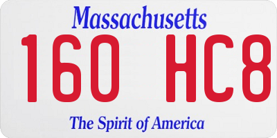 MA license plate 160HC8