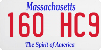 MA license plate 160HC9