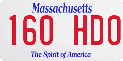 MA license plate 160HD0