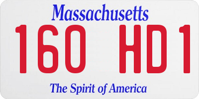 MA license plate 160HD1