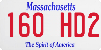 MA license plate 160HD2