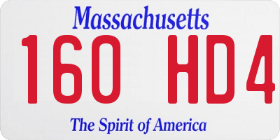 MA license plate 160HD4
