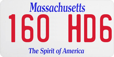 MA license plate 160HD6