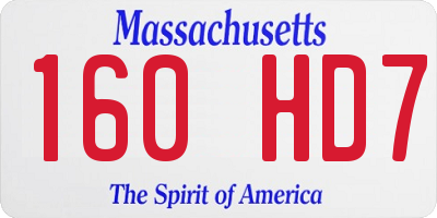 MA license plate 160HD7