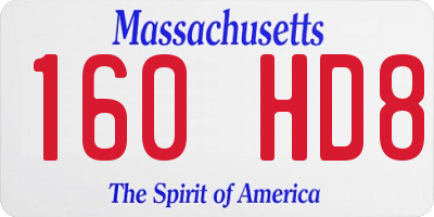 MA license plate 160HD8
