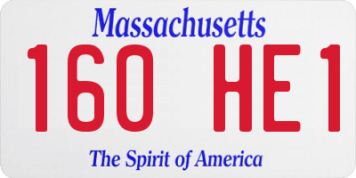 MA license plate 160HE1
