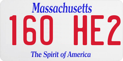 MA license plate 160HE2