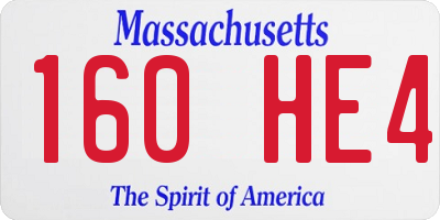 MA license plate 160HE4