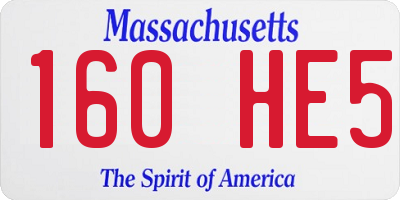 MA license plate 160HE5
