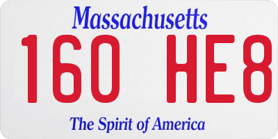 MA license plate 160HE8
