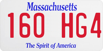 MA license plate 160HG4