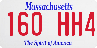 MA license plate 160HH4