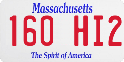 MA license plate 160HI2
