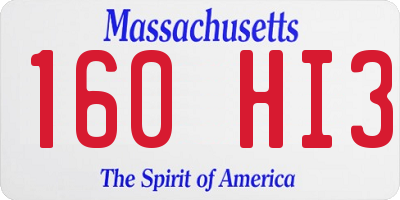 MA license plate 160HI3