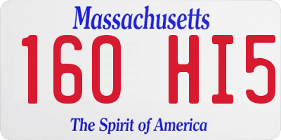 MA license plate 160HI5
