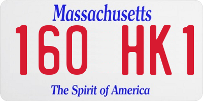 MA license plate 160HK1