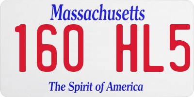 MA license plate 160HL5