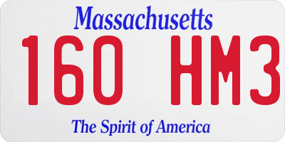 MA license plate 160HM3