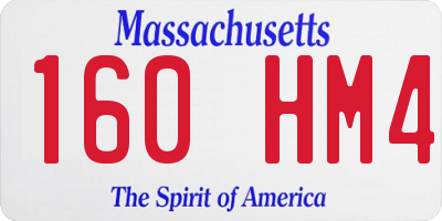 MA license plate 160HM4