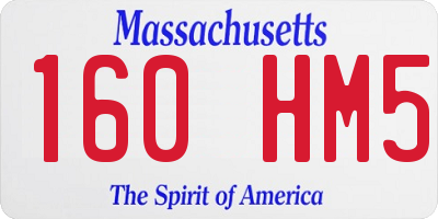 MA license plate 160HM5