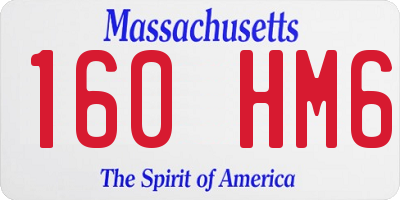 MA license plate 160HM6