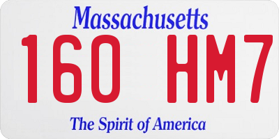 MA license plate 160HM7