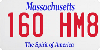MA license plate 160HM8