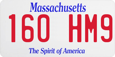 MA license plate 160HM9