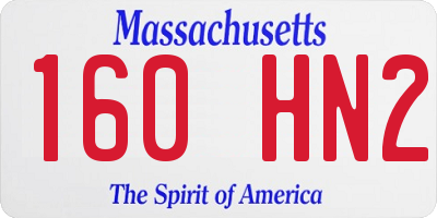 MA license plate 160HN2