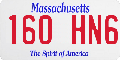 MA license plate 160HN6