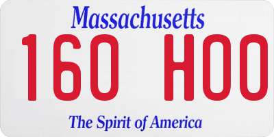 MA license plate 160HO0