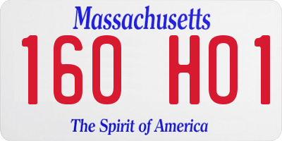 MA license plate 160HO1