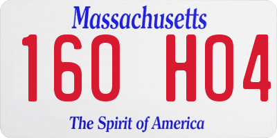MA license plate 160HO4