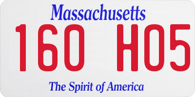 MA license plate 160HO5