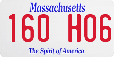 MA license plate 160HO6
