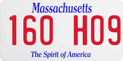 MA license plate 160HO9
