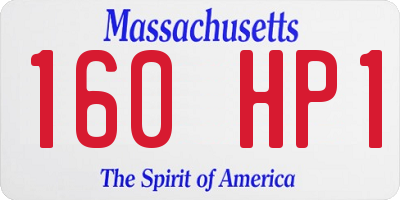 MA license plate 160HP1