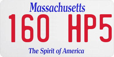 MA license plate 160HP5