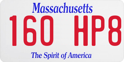 MA license plate 160HP8