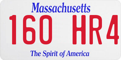MA license plate 160HR4