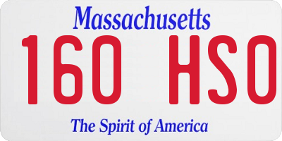 MA license plate 160HS0