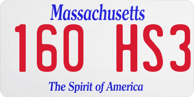 MA license plate 160HS3