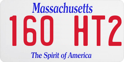 MA license plate 160HT2