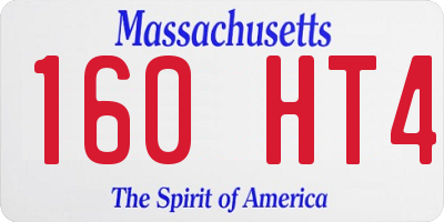 MA license plate 160HT4