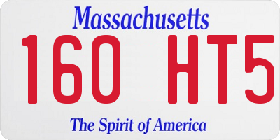 MA license plate 160HT5