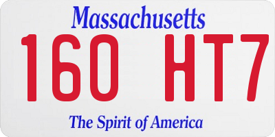 MA license plate 160HT7