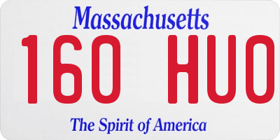 MA license plate 160HU0