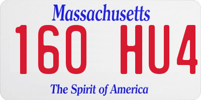 MA license plate 160HU4