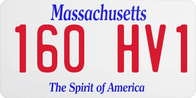 MA license plate 160HV1