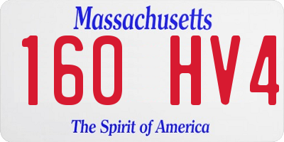 MA license plate 160HV4